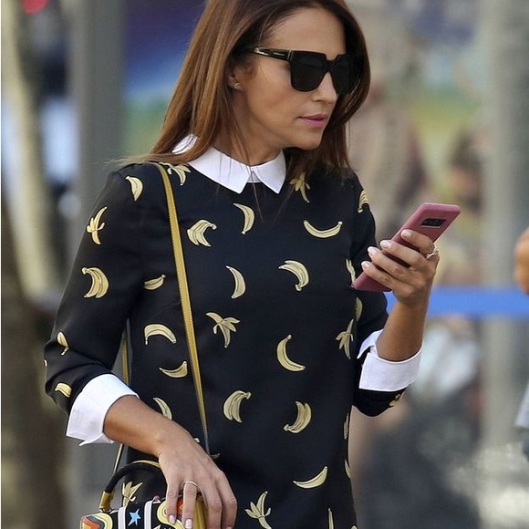 English Factory NWOT Black Banana Print Dress sold at Anthropologie - Picture 3 of 5